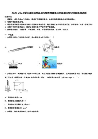 2023-2024学年湖北省竹溪县八年级物理第二学期期末学业质量监测试题含解析.doc
