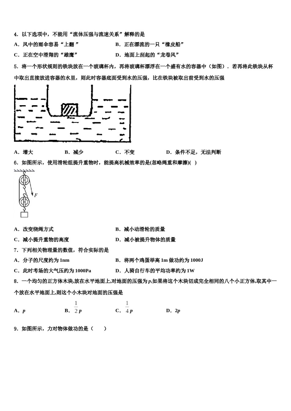 2023-2024学年湖南省株洲市茶陵县八年级物理第二学期期末统考试题含解析.doc_第2页