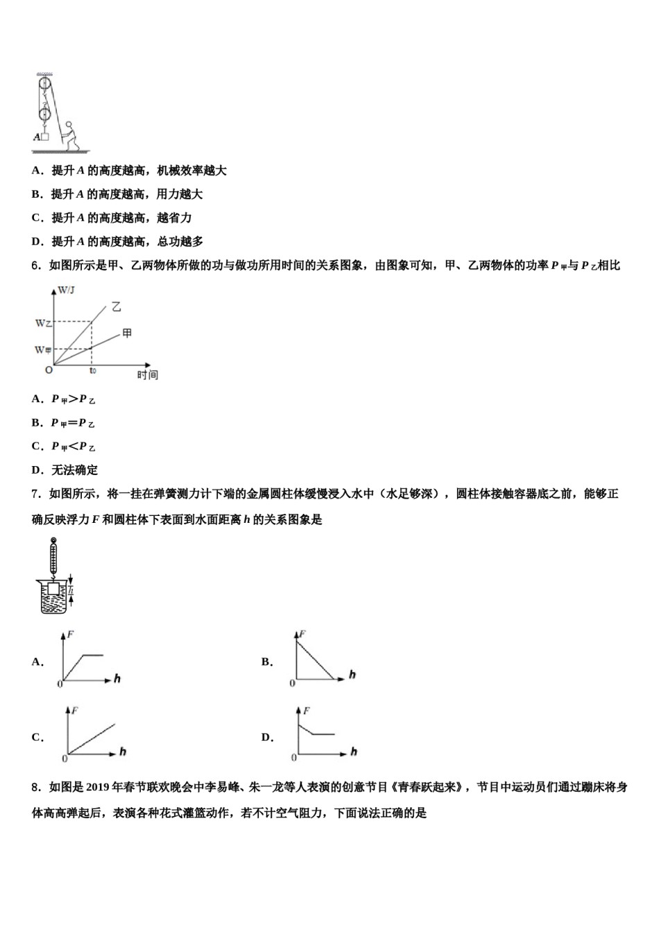 2023-2024学年湖南省衡阳市名校物理八下期末检测试题含解析.doc_第2页