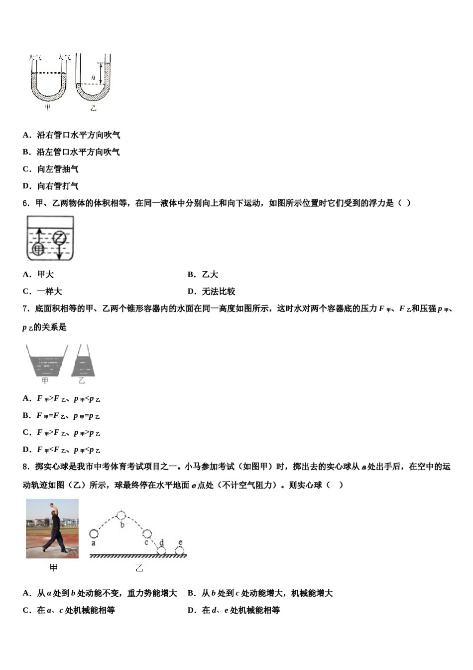 2023-2024学年湖南省长沙市岳麓区长郡梅溪湖八下物理期末质量跟踪监视试题含解析.doc_第2页