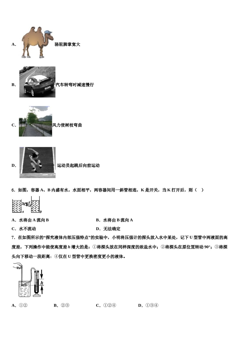 2023-2024学年湖南省长沙市明德启南中学八下物理期末学业质量监测模拟试题含解析.doc_第2页