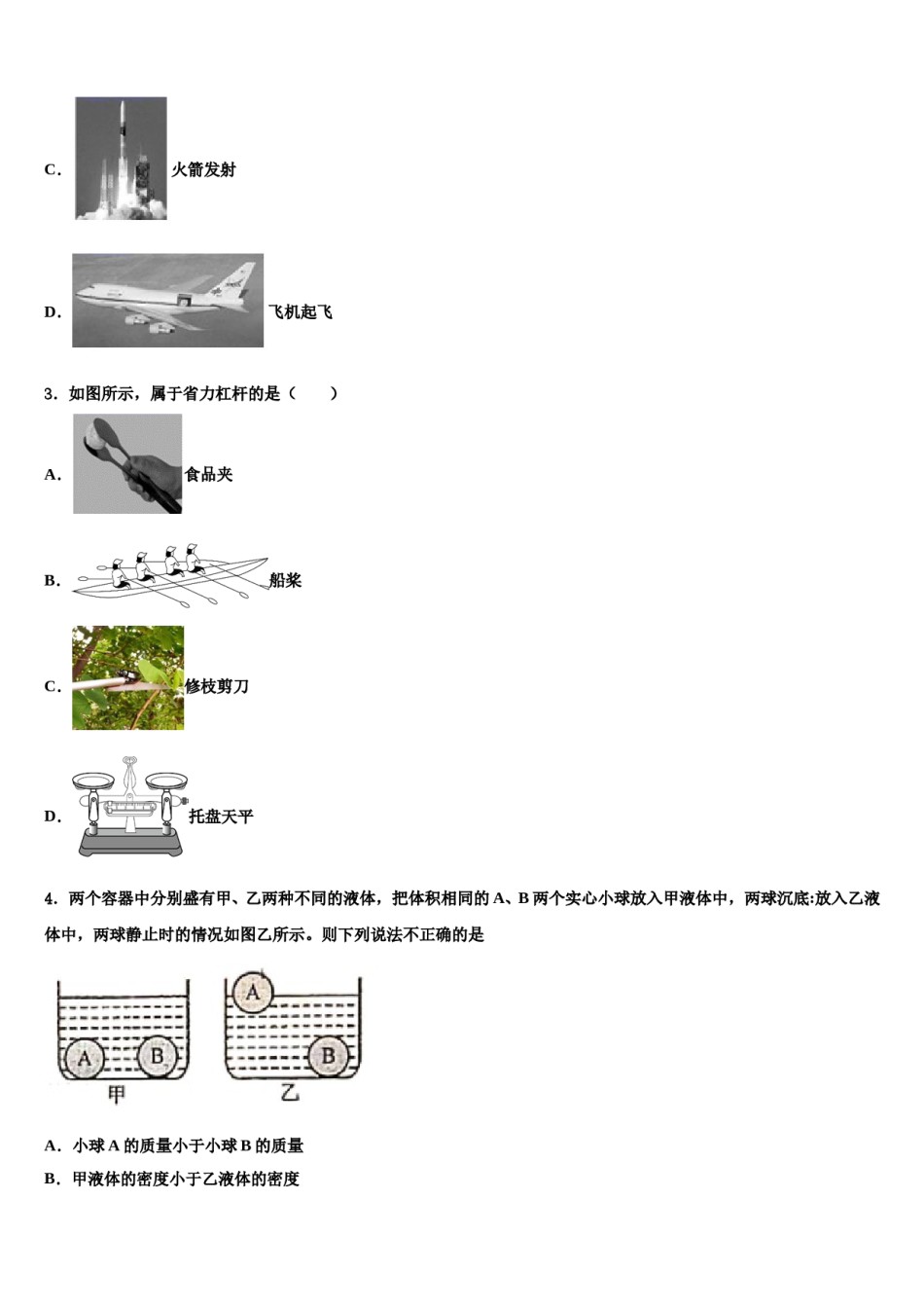 2023-2024学年湖南长沙长郡芙蓉中学八下物理期末复习检测模拟试题含解析.doc_第2页