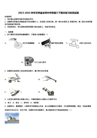 2023-2024学年甘肃省会师中学物理八下期末复习检测试题含解析.doc