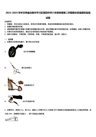 2023-2024学年甘肃省白银市平川区第四中学八年级物理第二学期期末质量跟踪监视试题含解析.doc