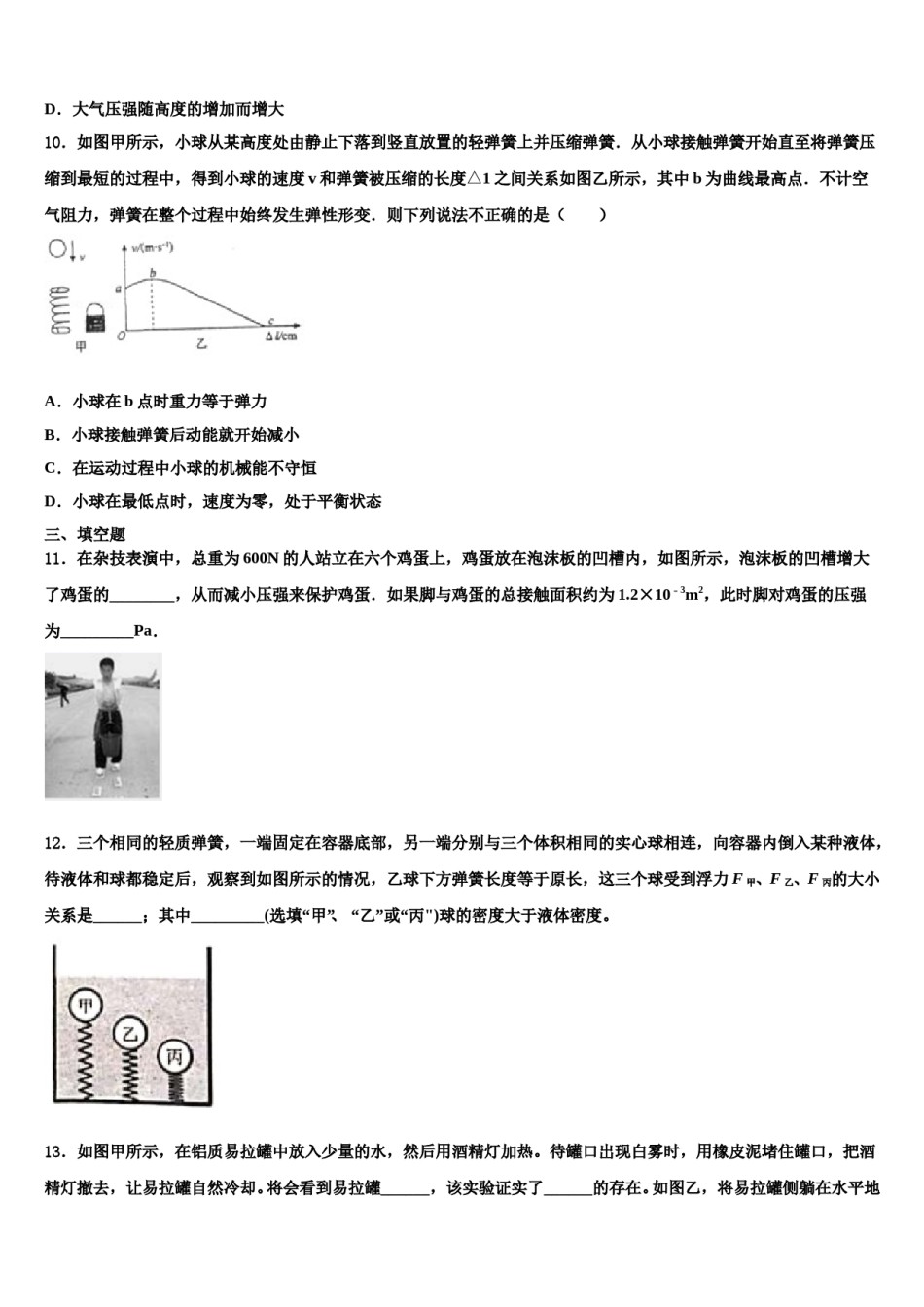 2023-2024学年苏州市振华中学八年级物理第二学期期末教学质量检测模拟试题含解析.doc_第3页