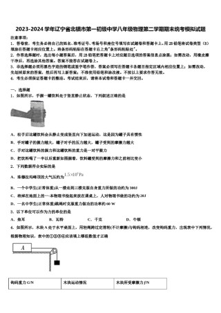 2023-2024学年辽宁省北镇市第一初级中学八年级物理第二学期期末统考模拟试题含解析.doc