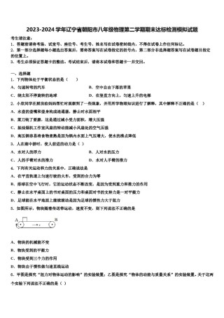 2023-2024学年辽宁省朝阳市八年级物理第二学期期末达标检测模拟试题含解析.doc