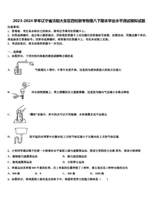 2023-2024学年辽宁省沈阳大东区四校联考物理八下期末学业水平测试模拟试题含解析.doc