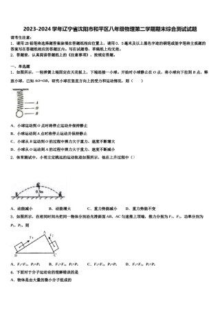 2023-2024学年辽宁省沈阳市和平区八年级物理第二学期期末综合测试试题含解析.doc