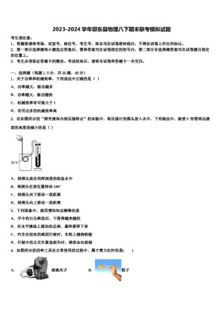 2023-2024学年邵东县物理八下期末联考模拟试题含解析.doc