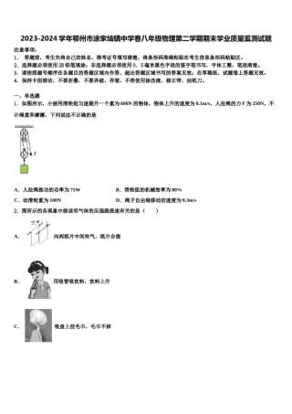 2023-2024学年鄂州市涂家垴镇中学春八年级物理第二学期期末学业质量监测试题含解析.doc