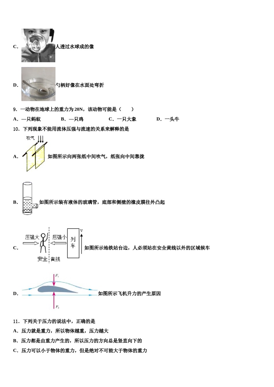 2023-2024学年陕西省西安临潼区骊山初级中学物理八下期末检测模拟试题含解析.doc_第3页