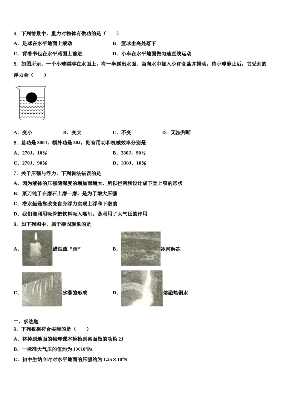 2023-2024学年陕西省西安市（师大附中）八年级物理第二学期期末检测模拟试题含解析.doc_第2页