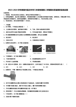 2023-2024学年鹤壁市重点中学八年级物理第二学期期末质量跟踪监视试题含解析.doc