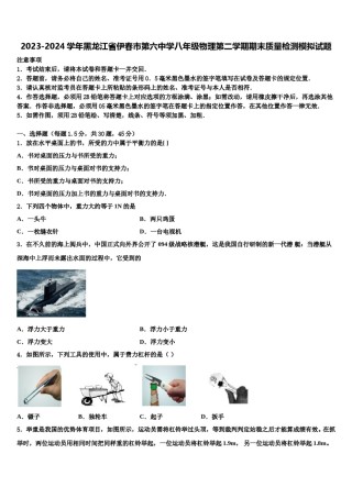 2023-2024学年黑龙江省伊春市第六中学八年级物理第二学期期末质量检测模拟试题含解析.doc