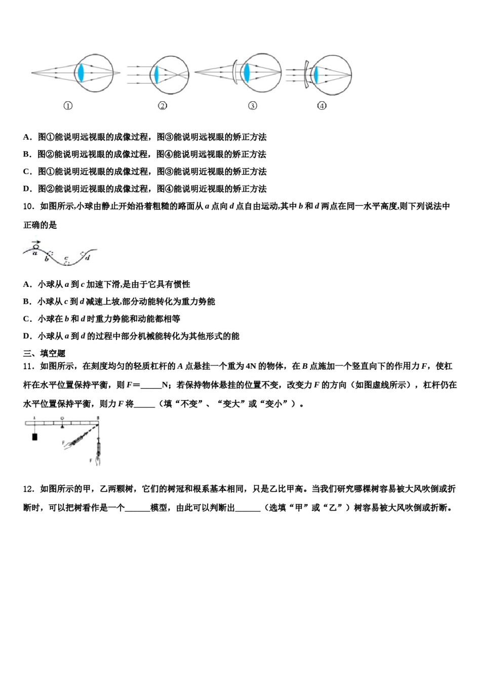 2023-2024学年黑龙江省哈尔滨市第六十九中学八下物理期末统考试题含解析.doc_第3页