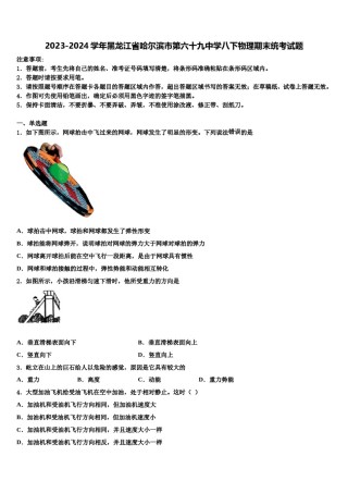 2023-2024学年黑龙江省哈尔滨市第六十九中学八下物理期末统考试题含解析.doc