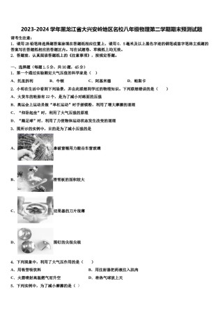 2023-2024学年黑龙江省大兴安岭地区名校八年级物理第二学期期末预测试题含解析.doc