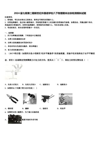 2024届七级第二期新世纪外国语学校八下物理期末达标检测模拟试题含解析.doc
