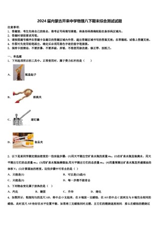 2024届内蒙古开来中学物理八下期末综合测试试题含解析.doc