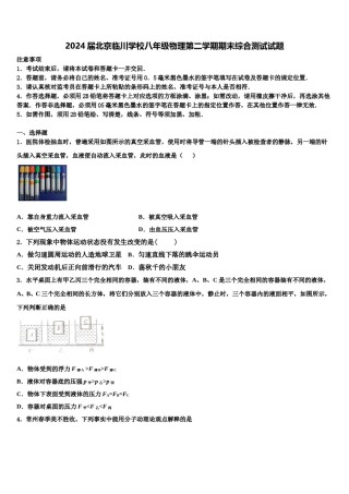 2024届北京临川学校八年级物理第二学期期末综合测试试题含解析.doc