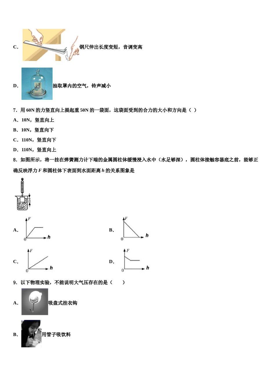 2024届北京市人大附中朝阳学校物理八下期末经典模拟试题含解析.doc_第3页