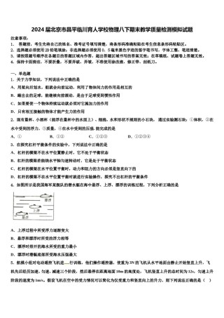2024届北京市昌平临川育人学校物理八下期末教学质量检测模拟试题含解析.doc