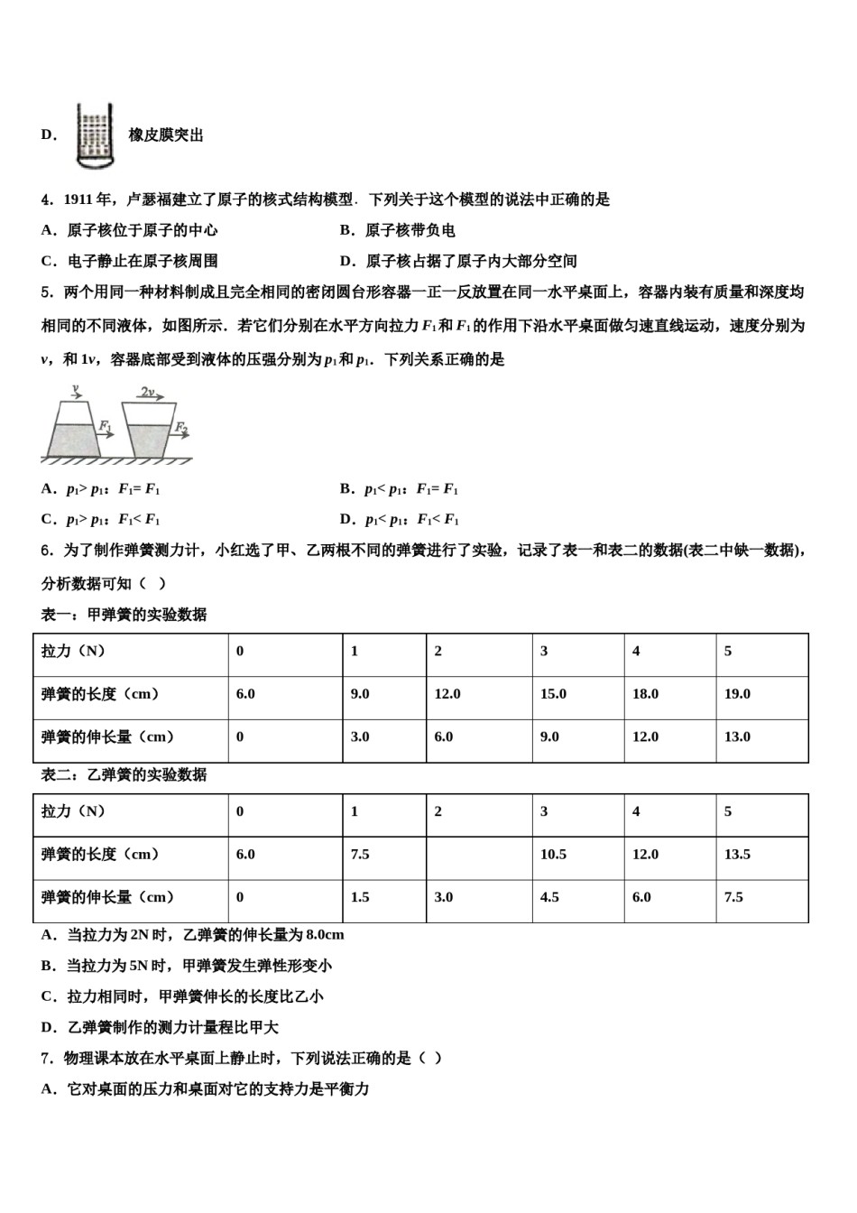 2024届呼伦贝尔市重点中学八下物理期末统考试题含解析.doc_第2页