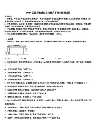 2024届四川省武胜县物理八下期末预测试题含解析.doc