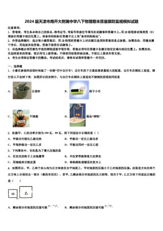 2024届天津市南开大附属中学八下物理期末质量跟踪监视模拟试题含解析.doc