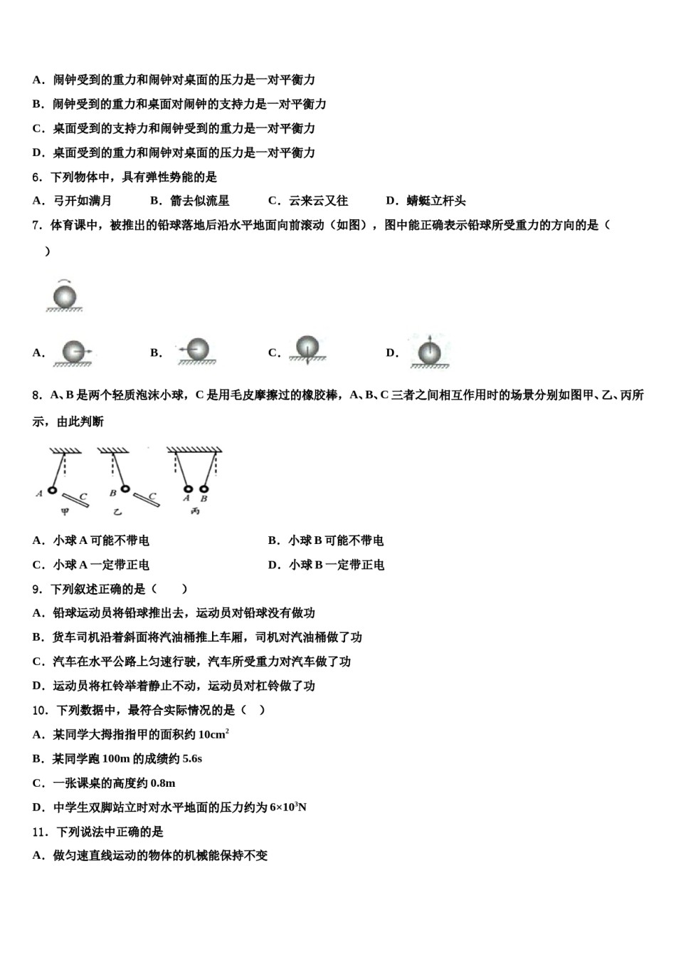 2024届天津市河东区名校八下物理期末考试试题含解析.doc_第2页