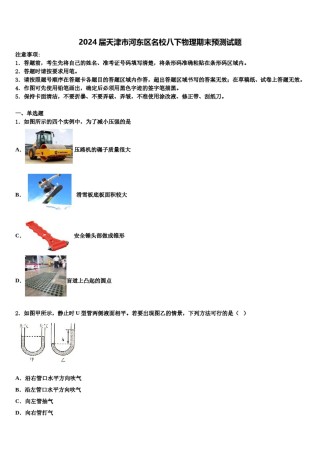 2024届天津市河东区名校八下物理期末预测试题含解析.doc