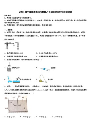 2024届宁夏固原市名校物理八下期末学业水平测试试题含解析.doc