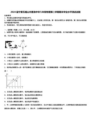 2024届宁夏石嘴山市星海中学八年级物理第二学期期末学业水平测试试题含解析.doc