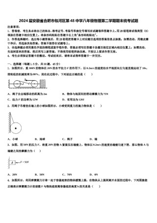 2024届安徽省合肥市包河区第48中学八年级物理第二学期期末统考试题含解析.doc