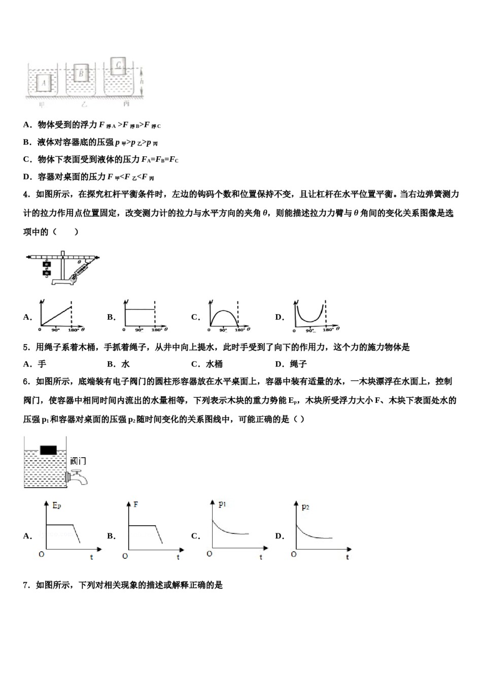 2024届安徽省合肥市巢湖第三中学八下物理期末综合测试模拟试题含解析.doc_第2页