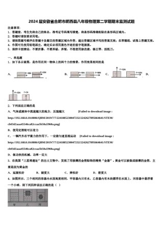 2024届安徽省合肥市肥西县八年级物理第二学期期末监测试题含解析.doc