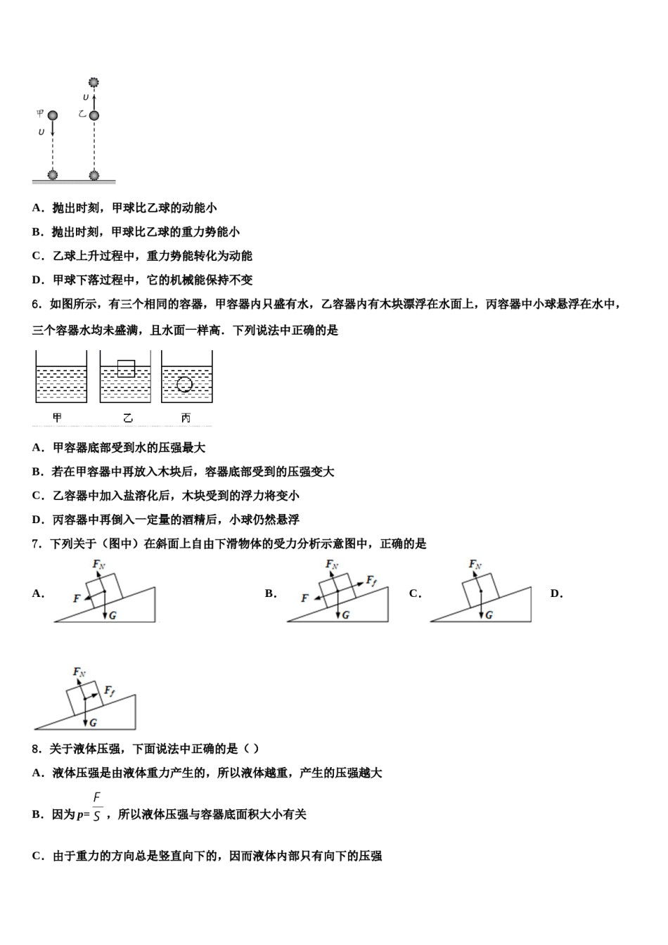 2024届安徽省黄山市新世纪学校八年级物理第二学期期末调研试题含解析.doc_第2页