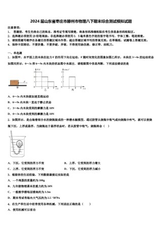 2024届山东省枣庄市滕州市物理八下期末综合测试模拟试题含解析.doc