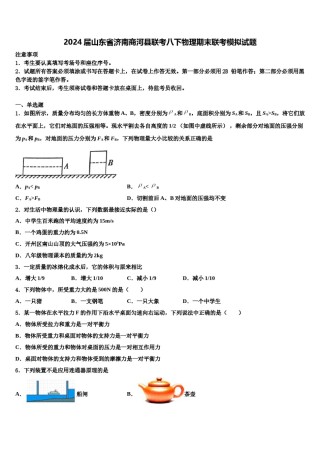2024届山东省济南商河县联考八下物理期末联考模拟试题含解析.doc