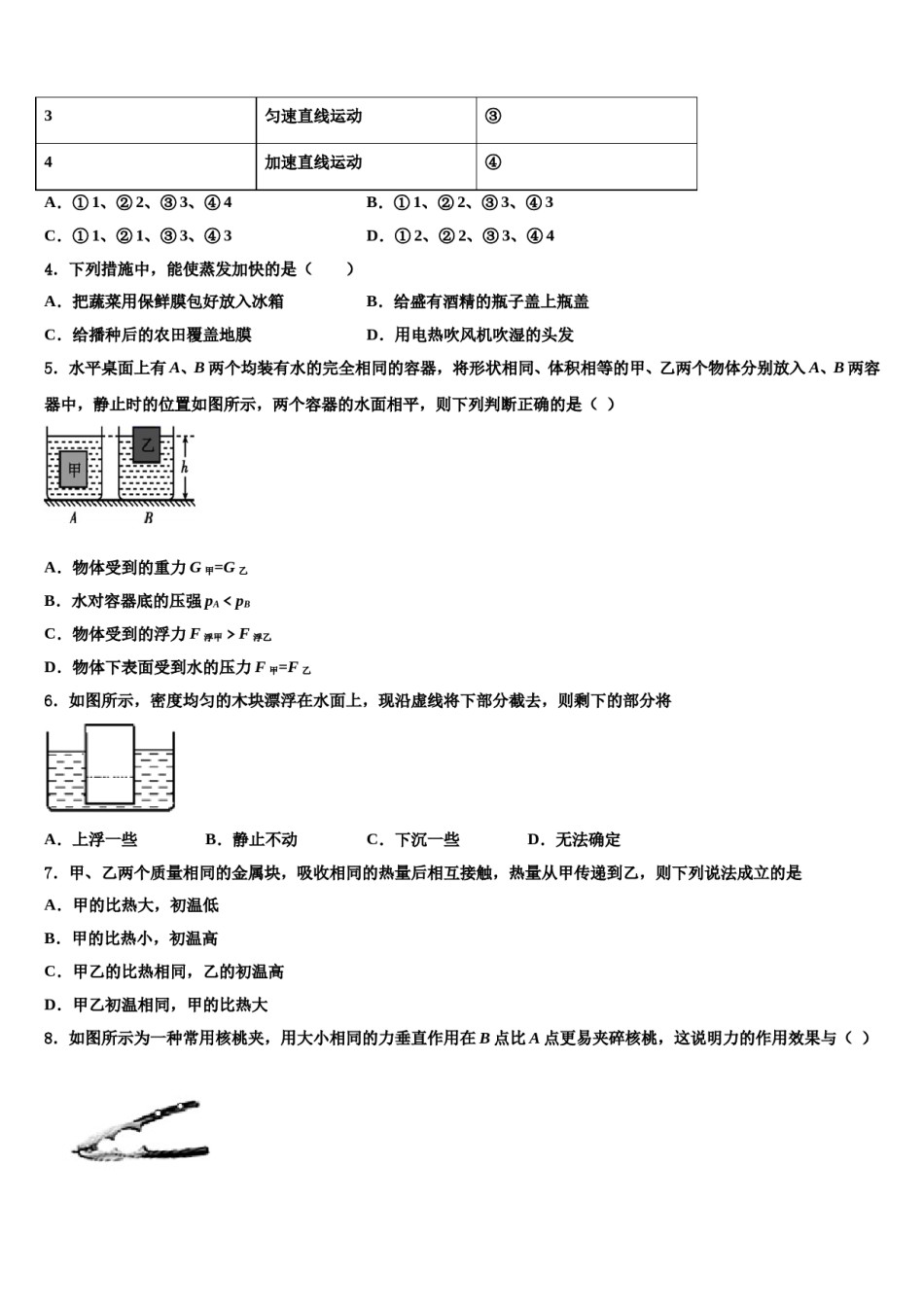 2024届山东省禹城市八年级物理第二学期期末统考模拟试题含解析.doc_第2页
