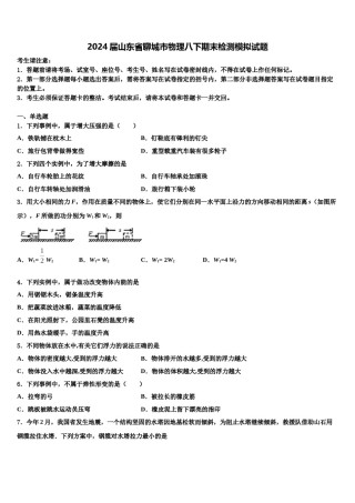2024届山东省聊城市物理八下期末检测模拟试题含解析.doc