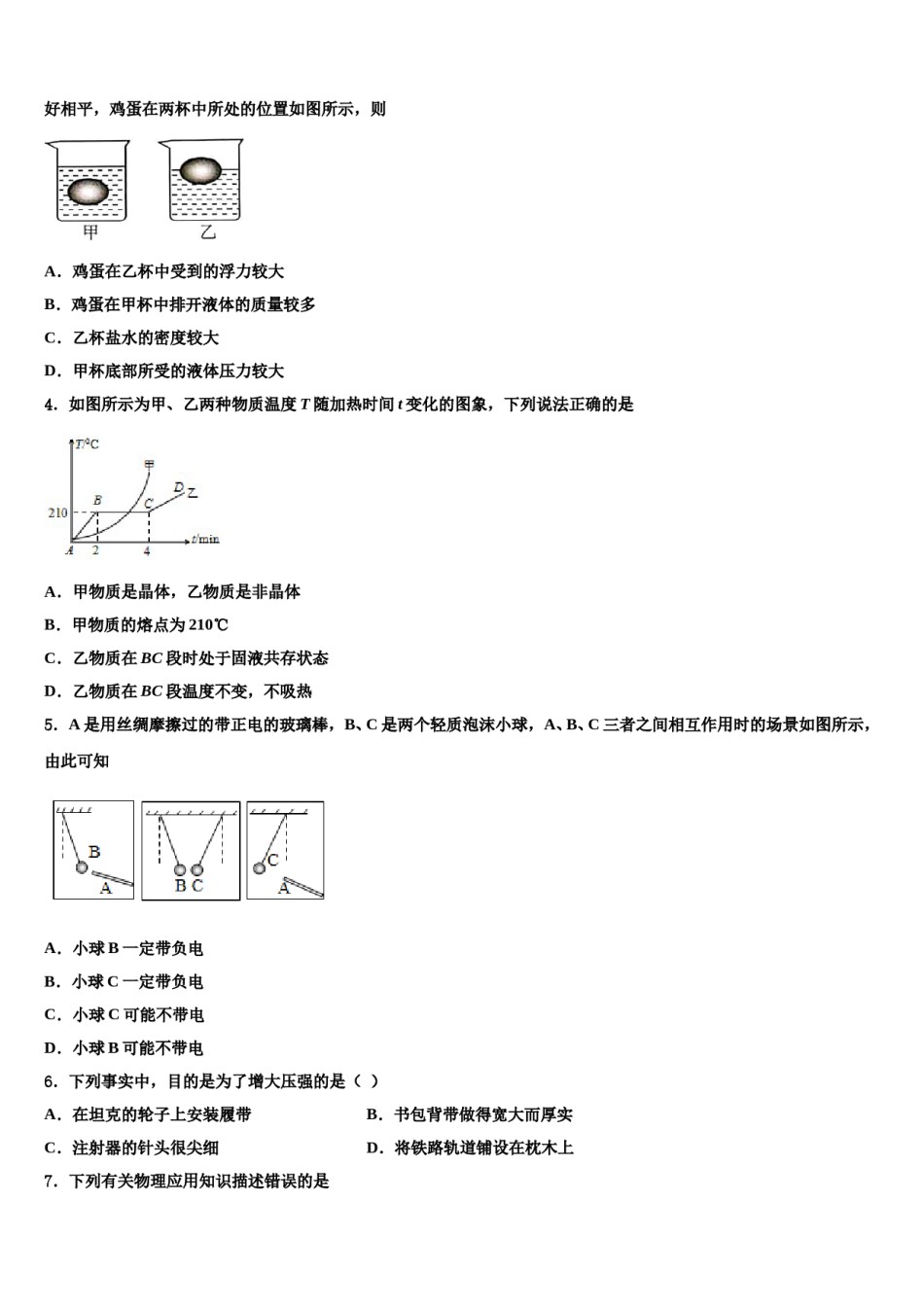 2024届山东省青岛市青岛大附属中学八年级物理第二学期期末综合测试试题含解析.doc_第2页