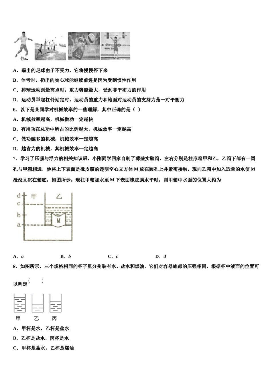 2024届山东阳谷县八年级物理第二学期期末预测试题含解析.doc_第2页