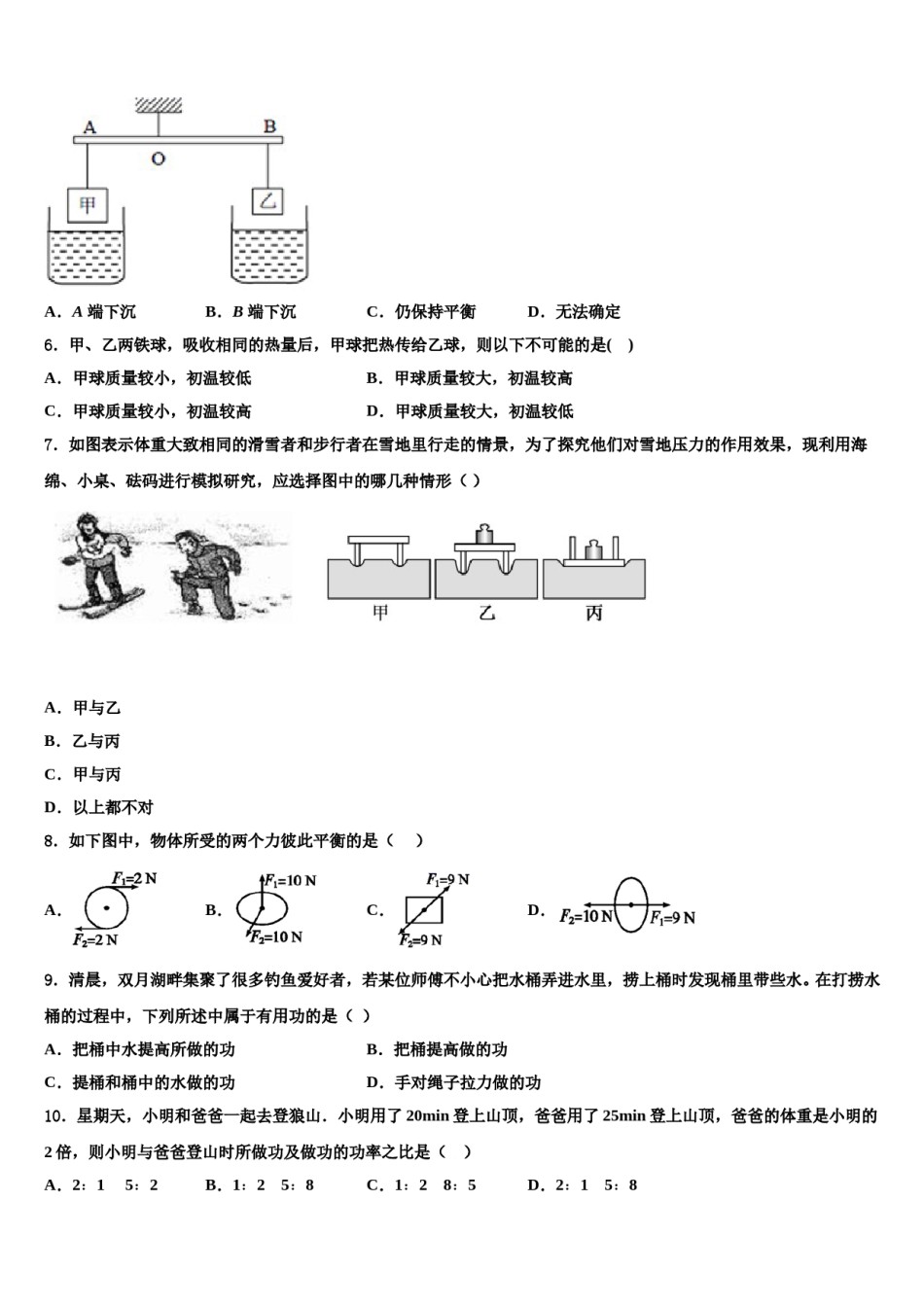 2024届广东省东莞市高埗英华学校八年级物理第二学期期末质量跟踪监视试题含解析.doc_第2页