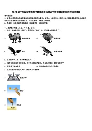 2024届广东省东莞市黄江育英初级中学八下物理期末质量跟踪监视试题含解析.doc