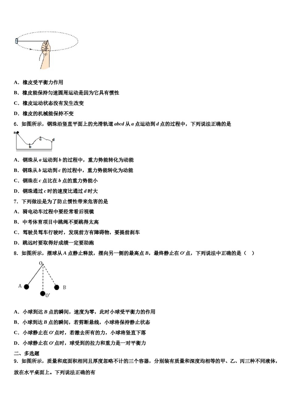 2024届广东省华师附中新世界学校物理八下期末监测模拟试题含解析.doc_第2页