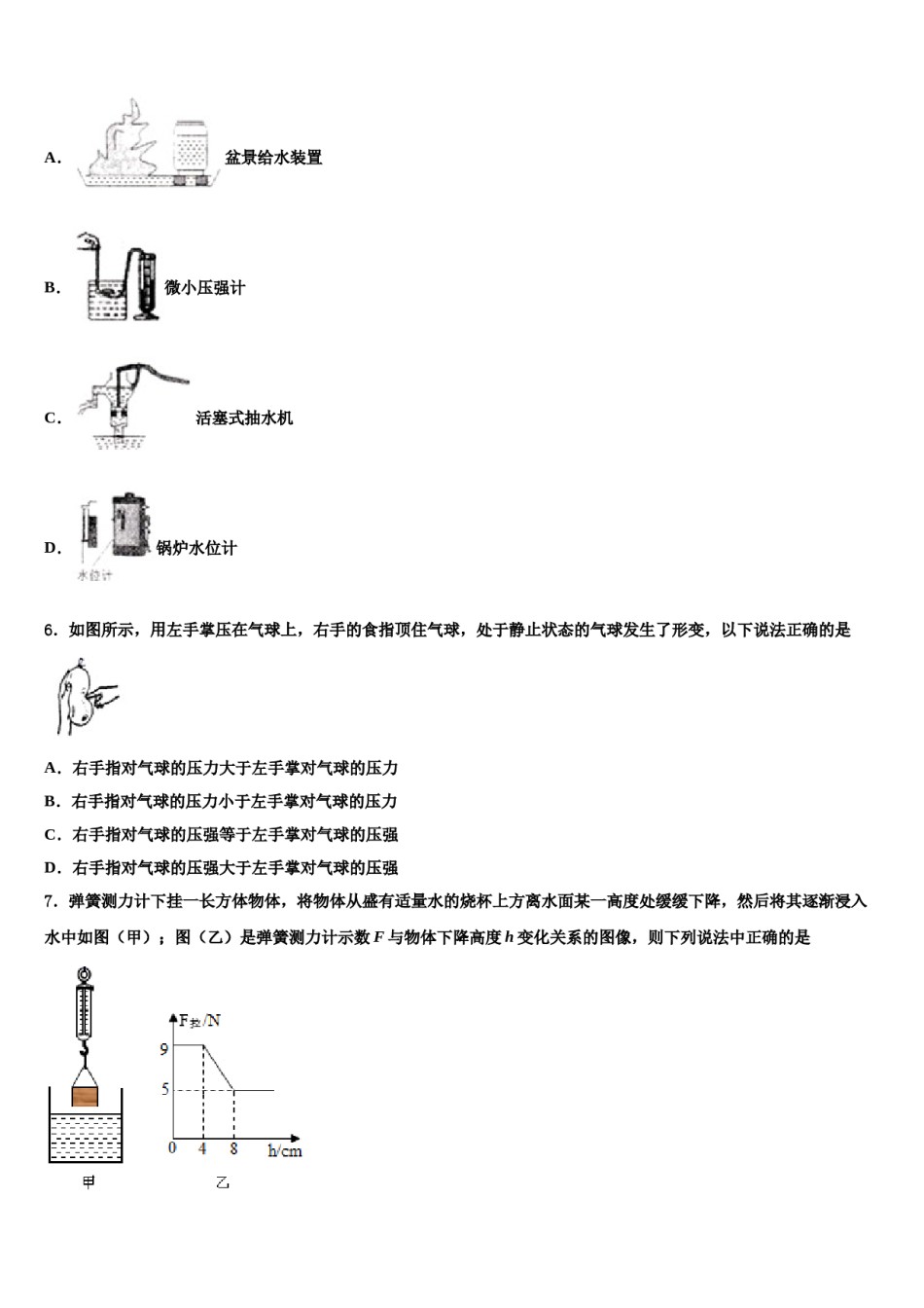 2024届广东省惠州博罗县联考八年级物理第二学期期末教学质量检测模拟试题含解析.doc_第2页