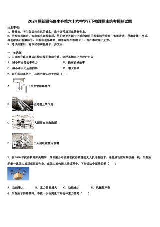 2024届新疆乌鲁木齐第六十六中学八下物理期末统考模拟试题含解析.doc