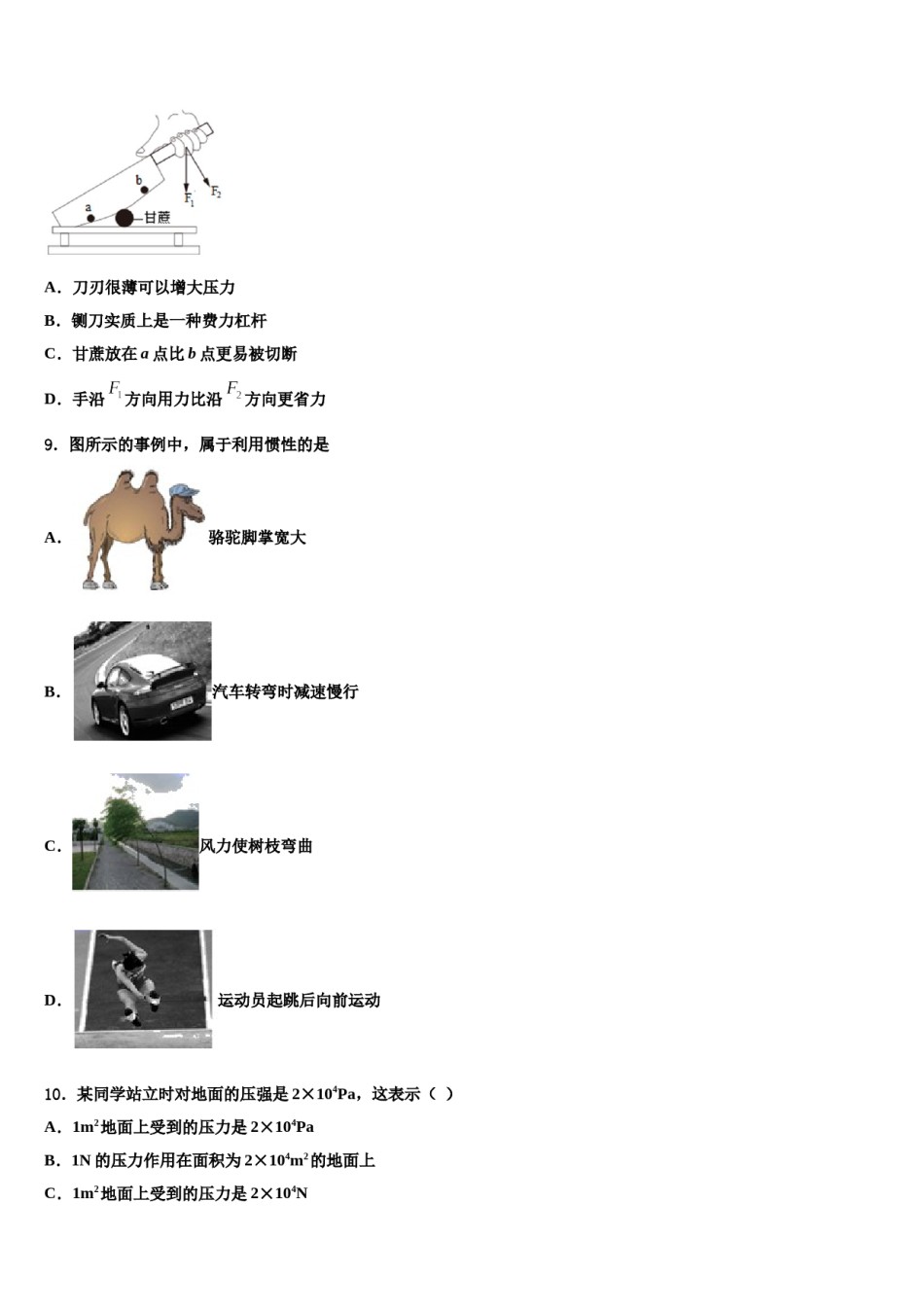 2024届新疆生产建设兵团第二师三十团中学物理八下期末学业质量监测试题含解析.doc_第3页